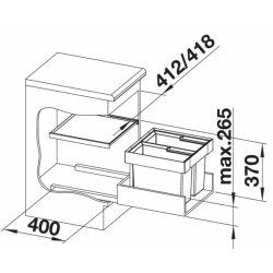 Sortownik odpadów Blanco FLEXON II 45/2 + POKRYWA SYSTEMOWA 521 468